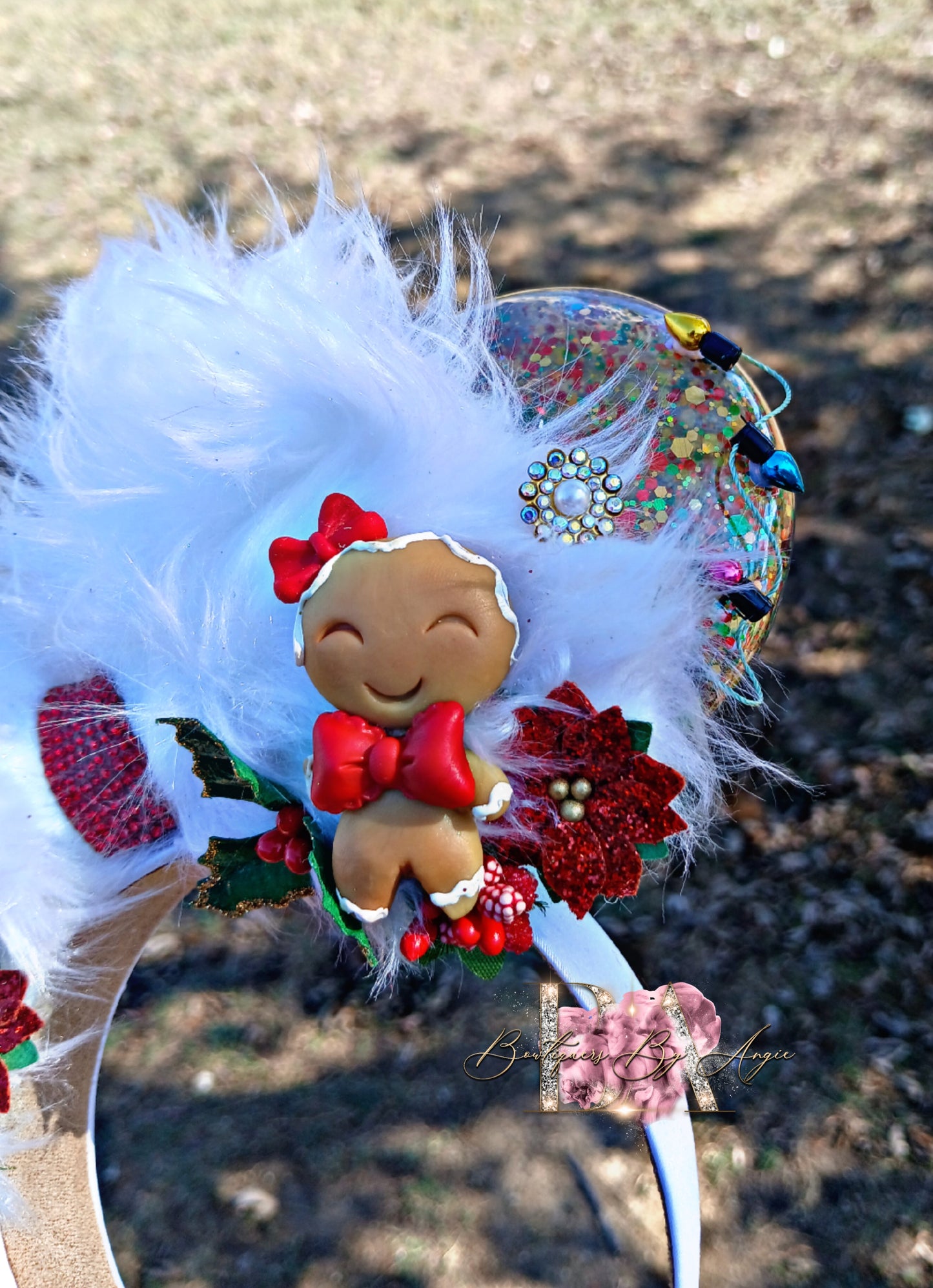 Red gingerbread man headband